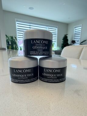 【Brand New】Lancôme Skincare Set Eye Cream + Night Cream Bundle (3pcs)